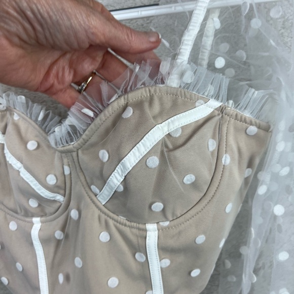 RUNAWAY THE LABEL Mesh Bustier Hello Molly Swiss Dot Corset - Picture 7 of 16